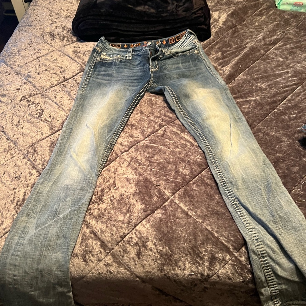 Rock Revival Faded Blue Jeans